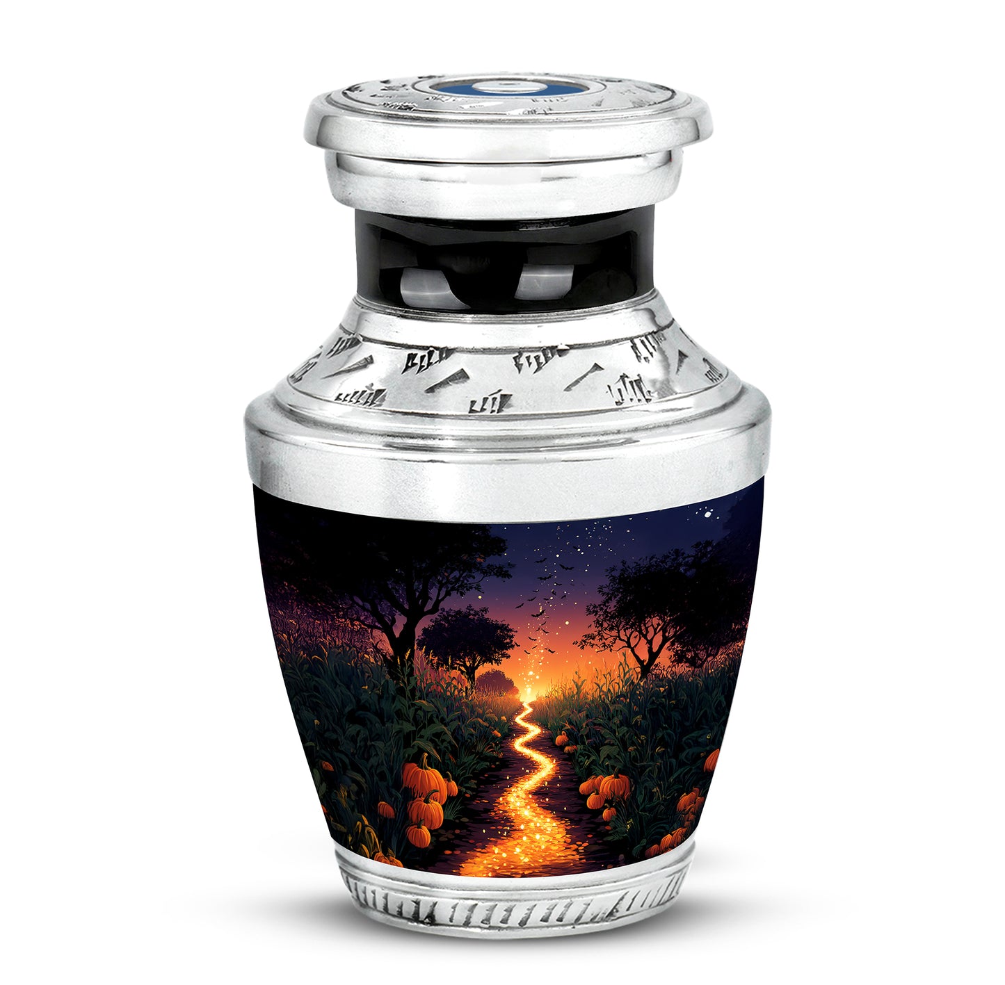Ethereal Halloween Memorial Cremation Urns - Blue 10-inch, 200 cu in - Yatskia