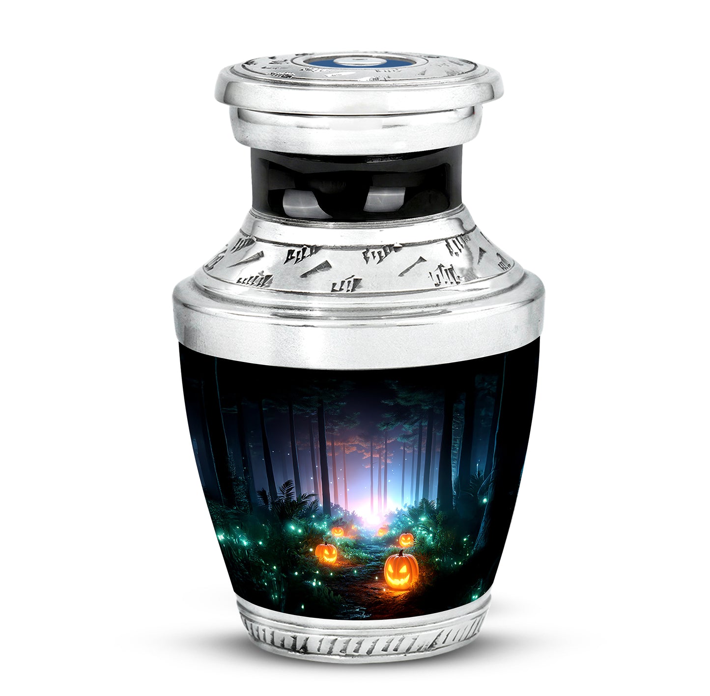 Personalized Halloween Cremation Urns - Tranquil Black 10-inch, 200 cu in - Yatskia