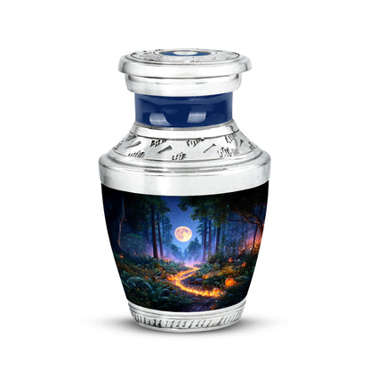 Blue Halloween Cremation Urns - Opulent Embrace 10-inch, 200 cu in - Yatskia