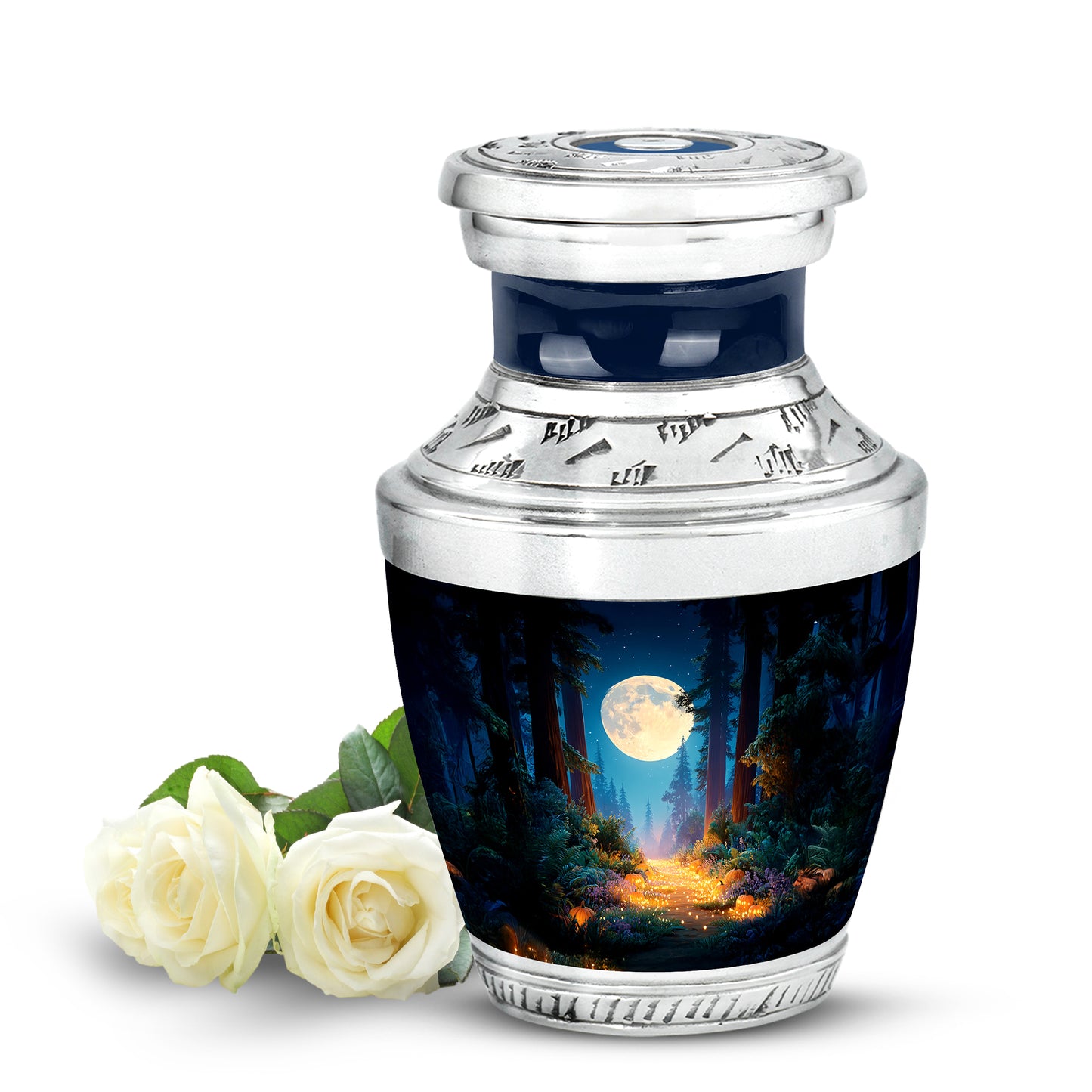 Personalized Blue Halloween Cremation Urns for Ashes - Transcendent 10-inch - Yatskia