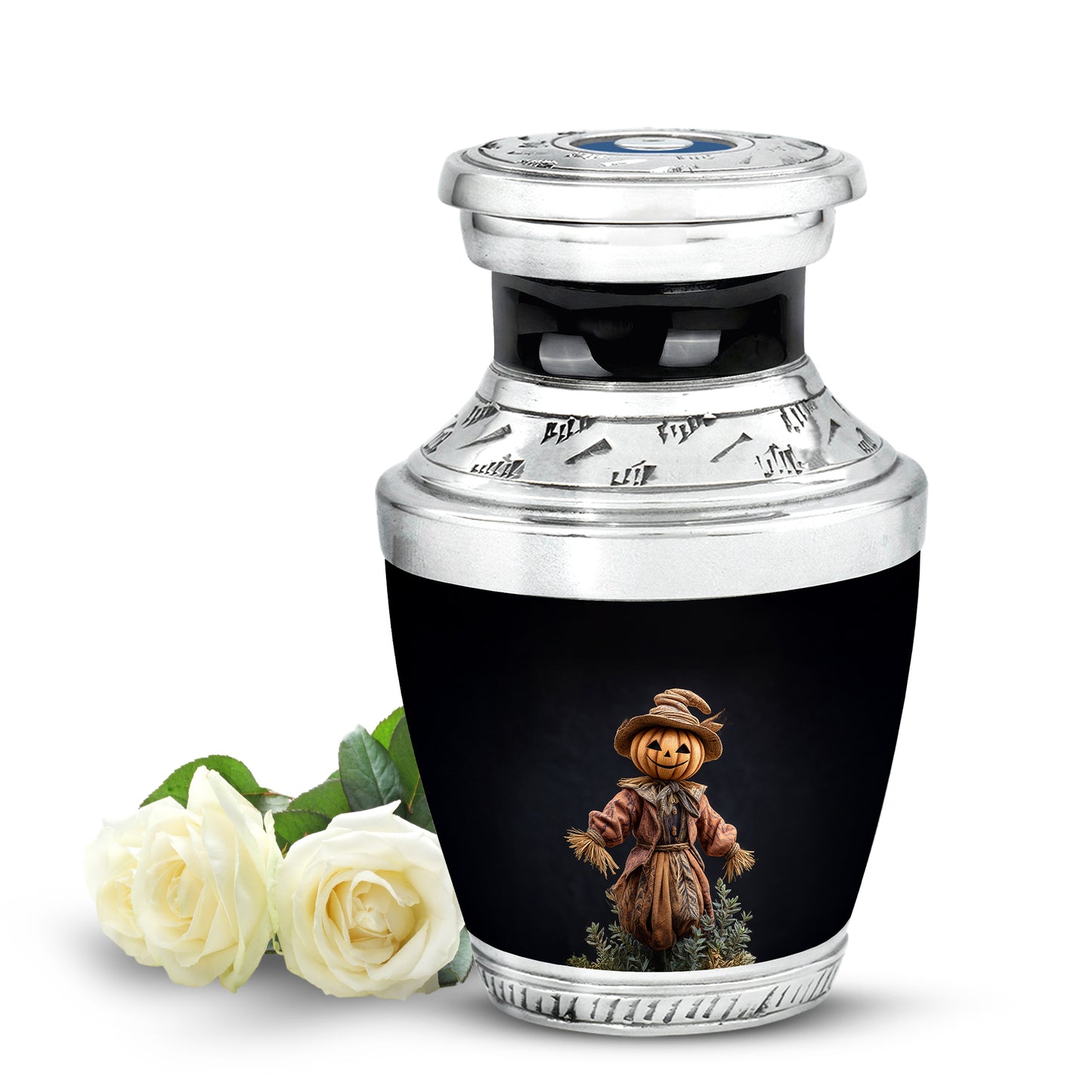 Lustrous Halloween Cremation Urns for Human Ashes - Black 10-inch - Yatskia
