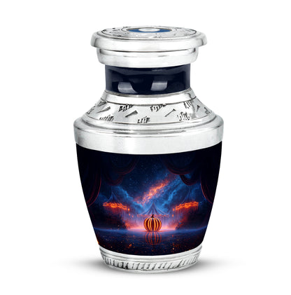 Blue Resounding Halloween Memorial Urn for Ashes - 10-inch, 200 cu in - Yatskia