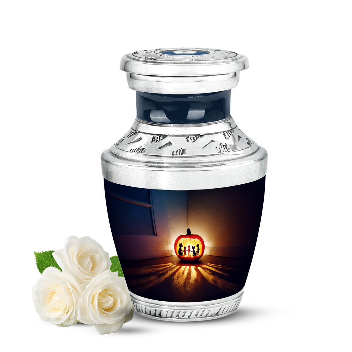Illustrious Halloween Memorial Cremation Urns - Blue 10-inch, 200 cu in - Yatskia