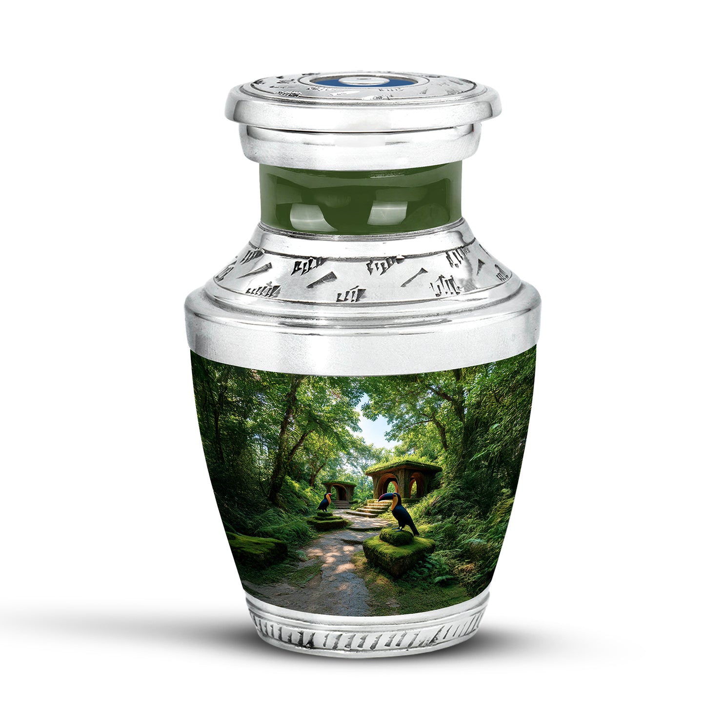 Personalized Hornbill Cremation Urns - Pristine Green 10-inch, 200 cu in - Yatskia
