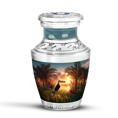 Personalized Teal Hornbill Cremation Urns for Ashes - Enchanting 10-inch - Yatskia