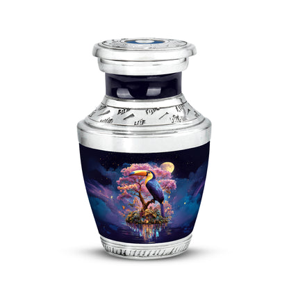 Blue Hornbill Reflection Cremation Urns for Human Ashes - 10-inch, 200 cu in - Yatskia
