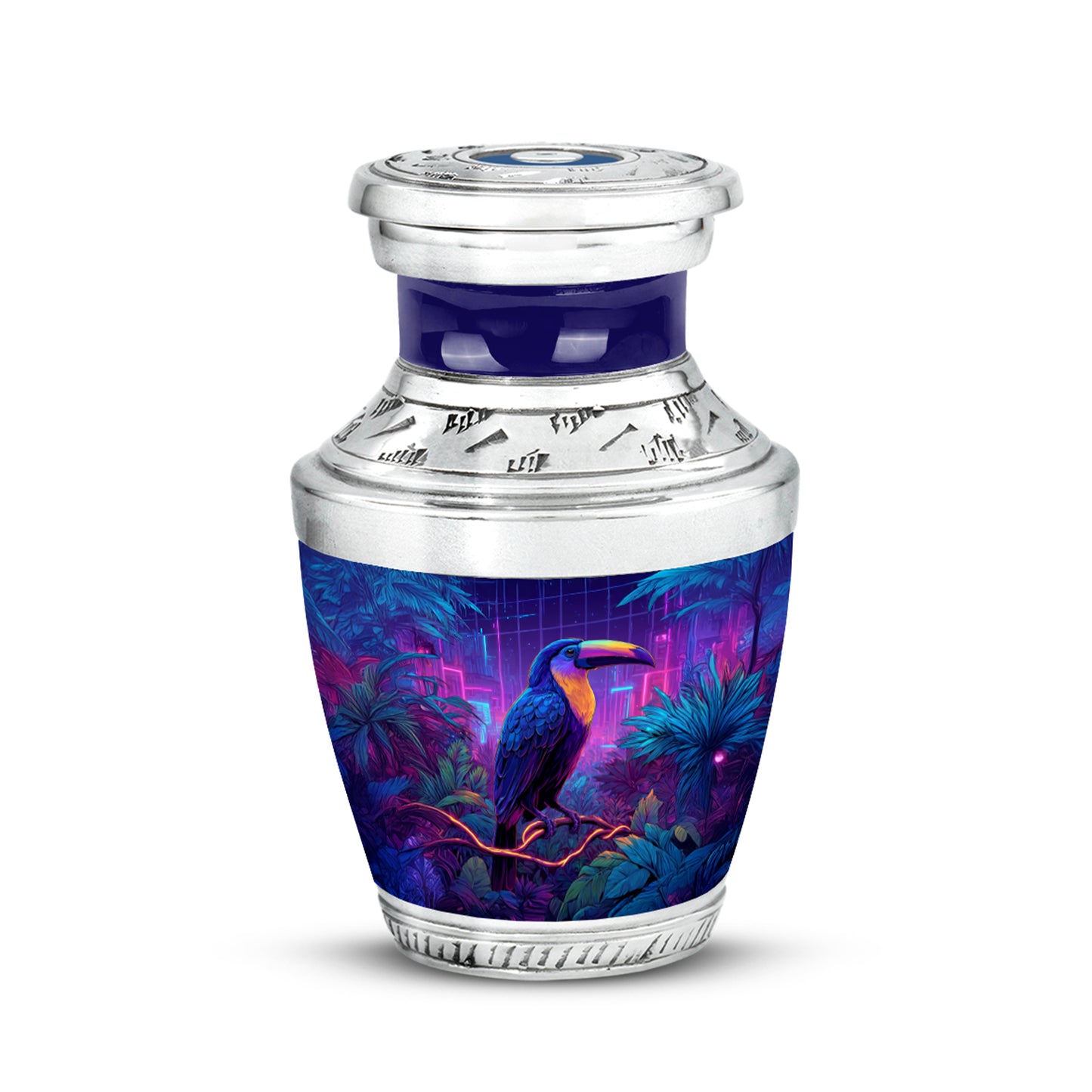 Personalized Blue Hornbill Cremation Urns for Ashes - Peaceful 10-inch - Yatskia
