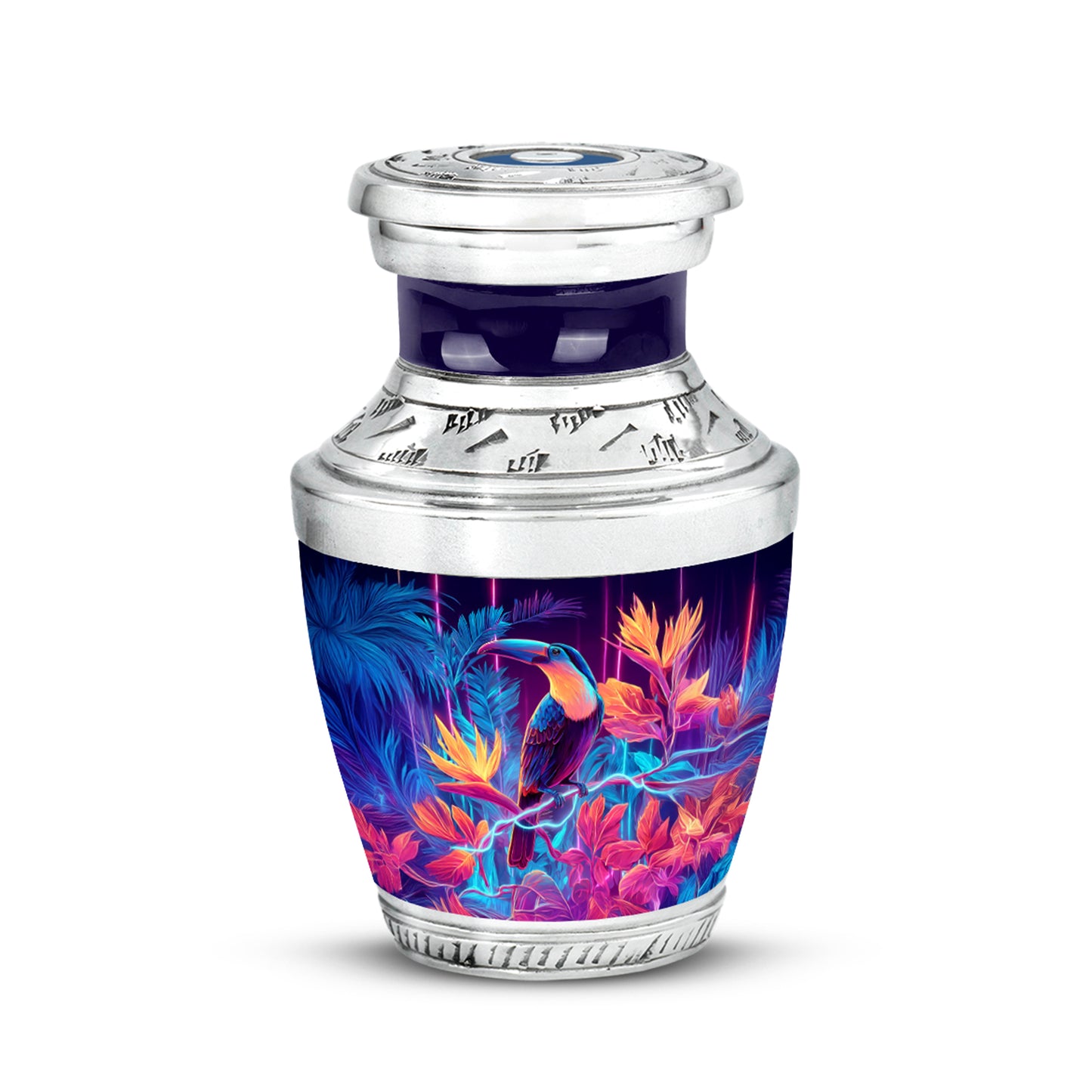 Remarkable Hornbill Memorial Cremation Urns - Purple 10-inch, 200 cu in - Yatskia
