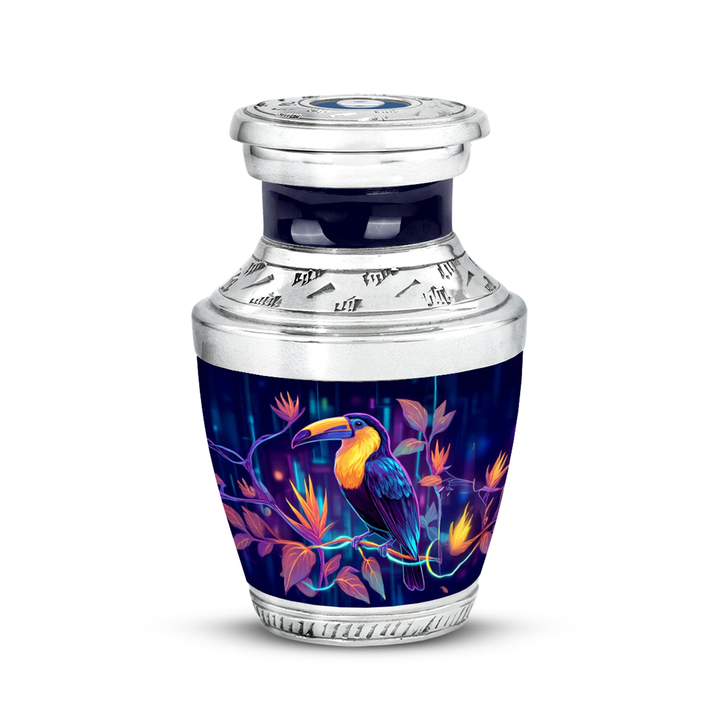 Personalized Blue Hornbill Cremation Urns for Ashes - Transcendent 10-inch - Yatskia