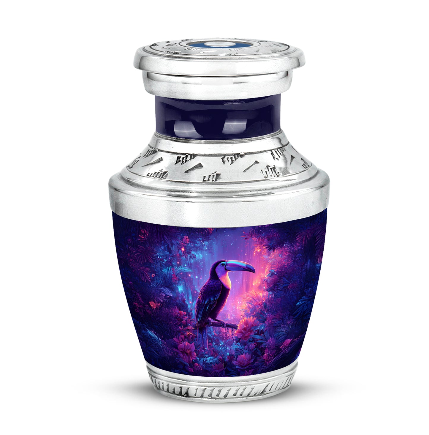 Personalized Eternal Hornbill Cremation Urns - Blue 10-inch, 200 cu in - Yatskia
