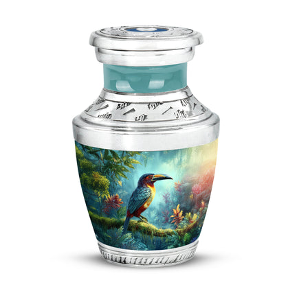 Teal Beloved Hornbill Cremation Urns for Human Ashes - 10-inch, 200 cu in - Yatskia