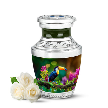 Resplendent Yellow Hornbill Cremation Urn for Ashes - 10-inch, 200 cu in - Yatskia