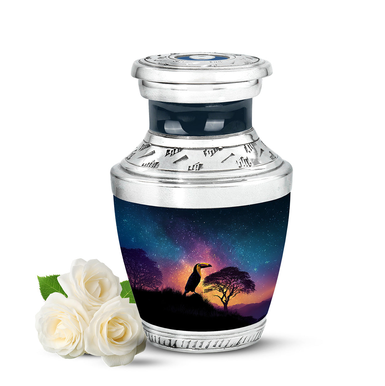 Personalized Blue Hornbill Cremation Urns for Ashes - Enchanting 10-inch - Yatskia