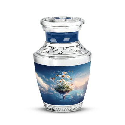 Luminous Blue Daisy Journey Urn for Human Ashes - Yatskia
