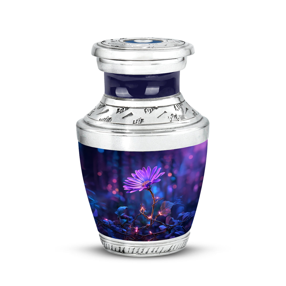 Personalized Daisy Cremation Urns - Pristine Blue - Yatskia