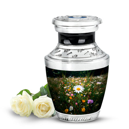 Personalized Daisy Cremation Urns - Wondrous Green 10-inch, 200 cu in - Yatskia