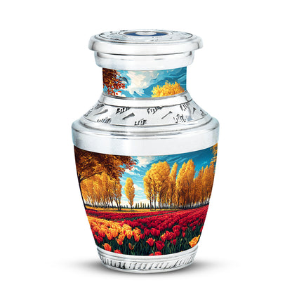 Personalized Eternal Garden Tulip Cremation Urns - Teal 10-inch, 200 cu in - Yatskia