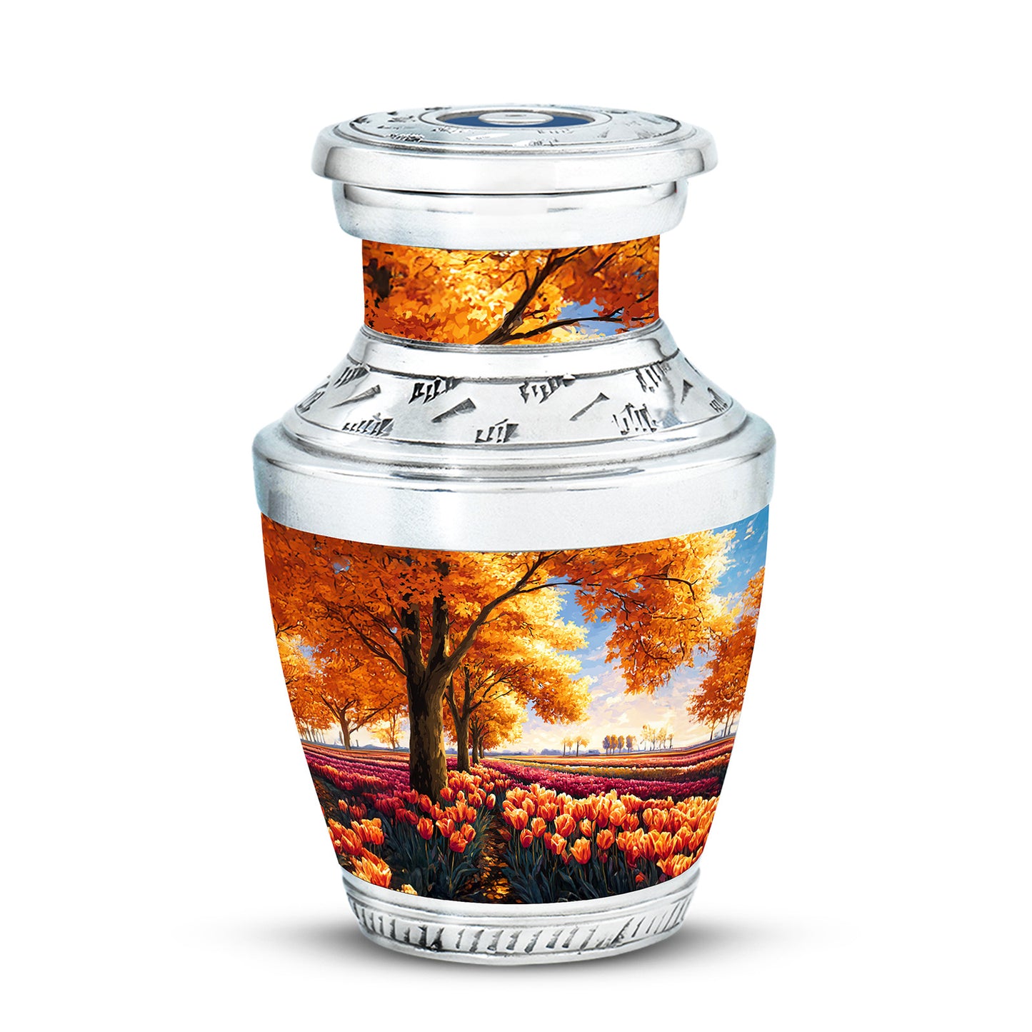 Personalized Garden Tulip Cremation Urns - Wondrous Gold 10-inch, 200 cu in - Yatskia