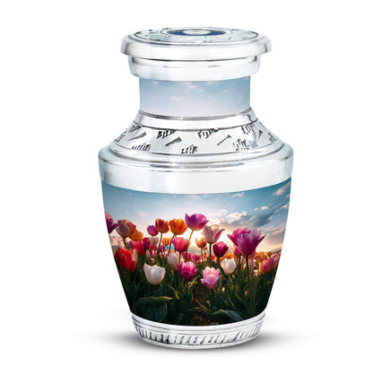 Blue Garden Tulip Promise Cremation Urns for Human Ashes - 10-inch, 200 cu in - Yatskia