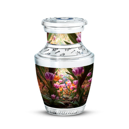Personalized Garden Tulip Cremation Urns - Eminent Gold 10-inch, 200 cu in - Yatskia