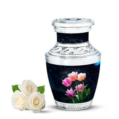 Remarkable Garden Tulip Memorial Cremation Urns - Blue 10-inch, 200 cu in - Yatskia