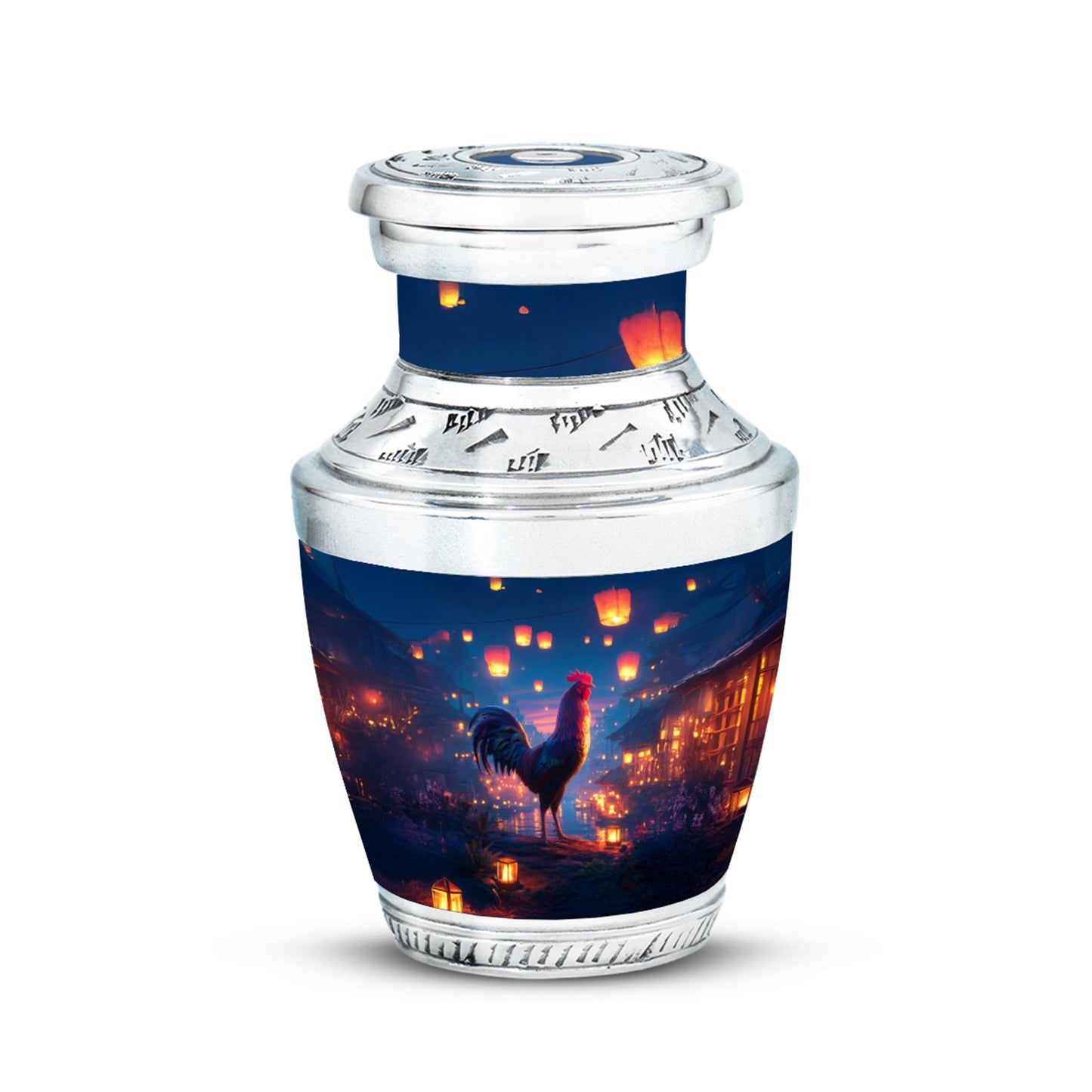 Personalized Elegant Hen Cremation Urns - Blue 10-inch, 200 cu in - Yatskia
