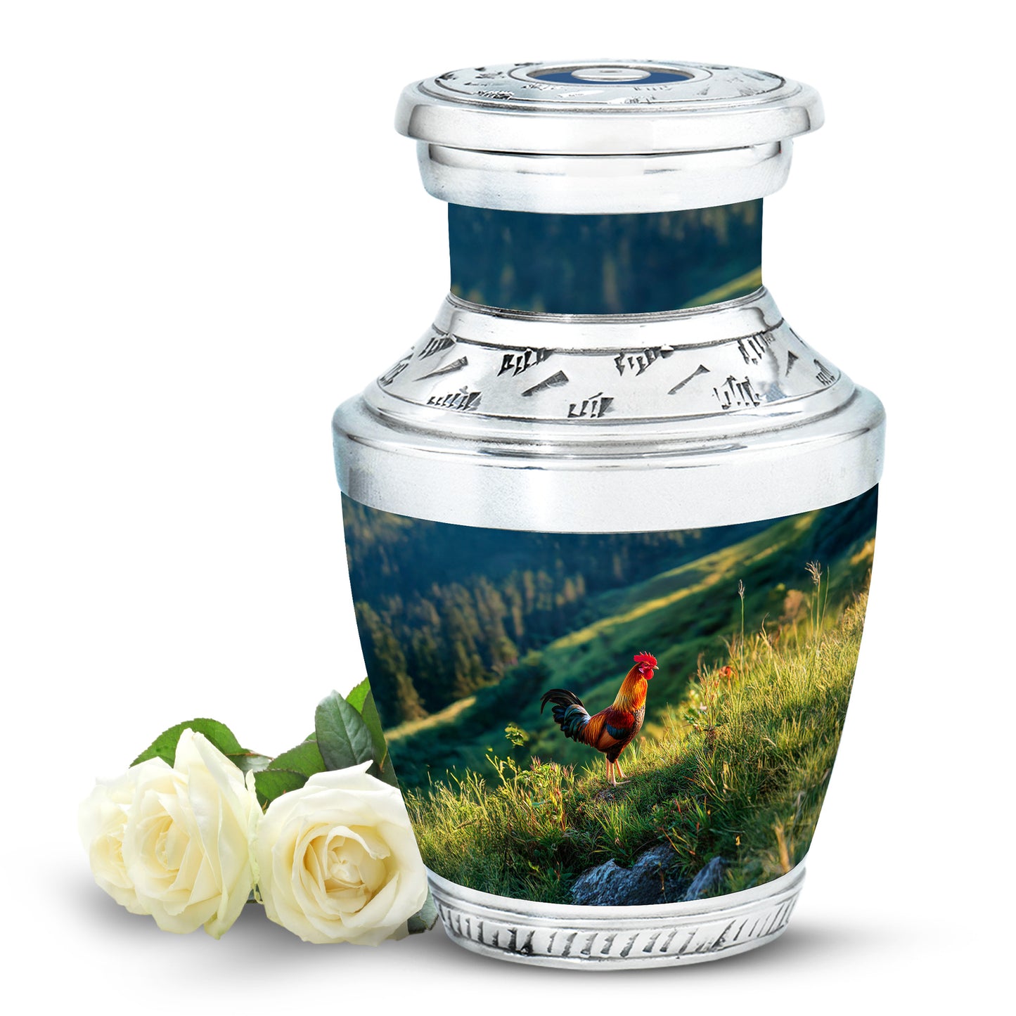 Personalized Blue Heavenly Hen Cremation Urns for Human Ashes - 10-inch, 200 cu in - Yatskia