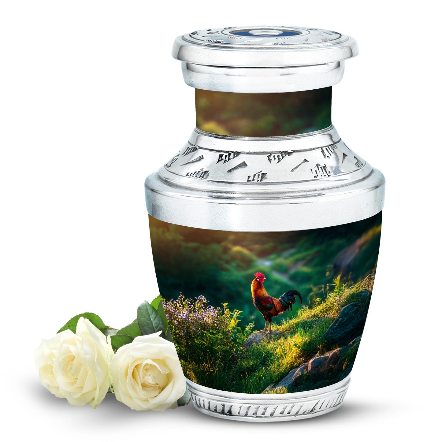 Personalized Hen Cremation Urns - Wondrous Gold 10-inch, 200 cu in - Yatskia