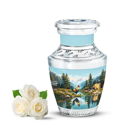Personalized Eternal Hen Cremation Urns - Teal 10-inch, 200 cu in - Yatskia