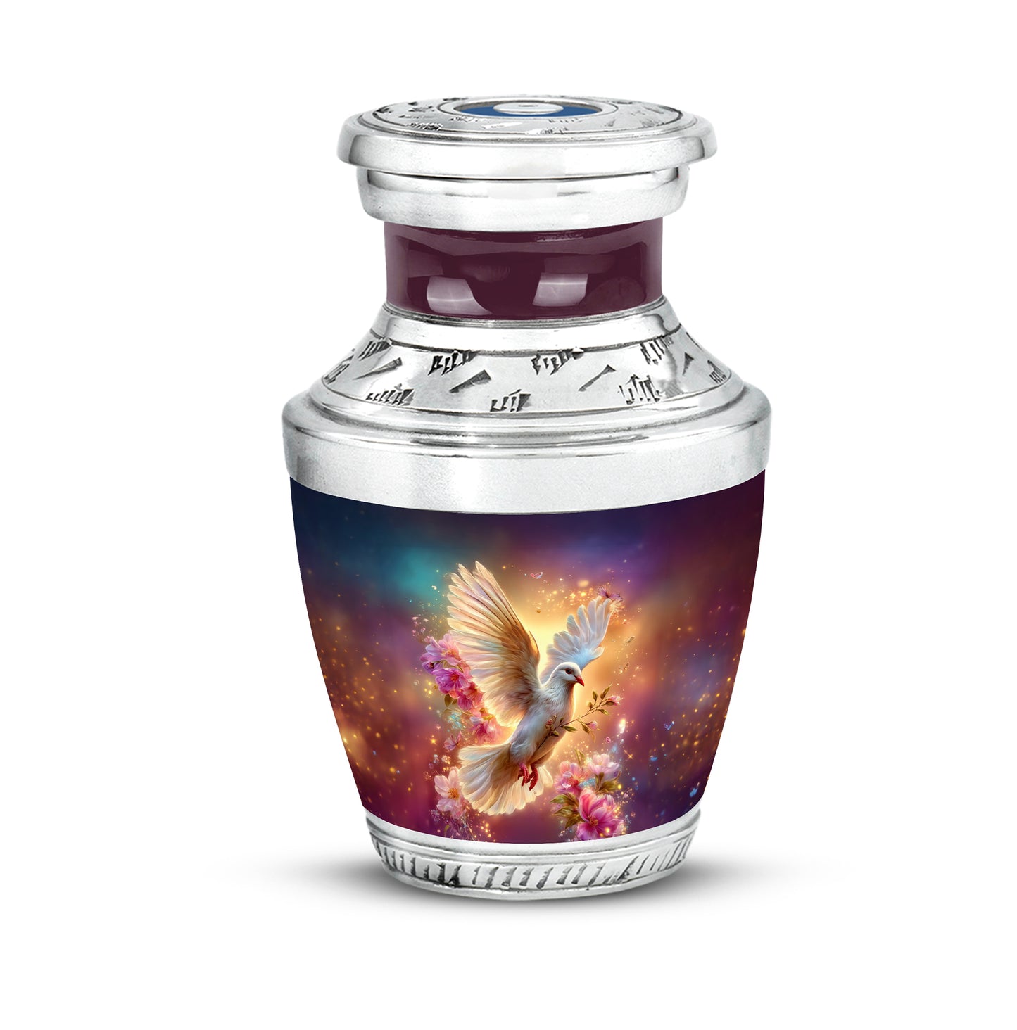 Radiant Dove Memorial Cremation Urns - Blue 10-inch, 200 cu in - Yatskia