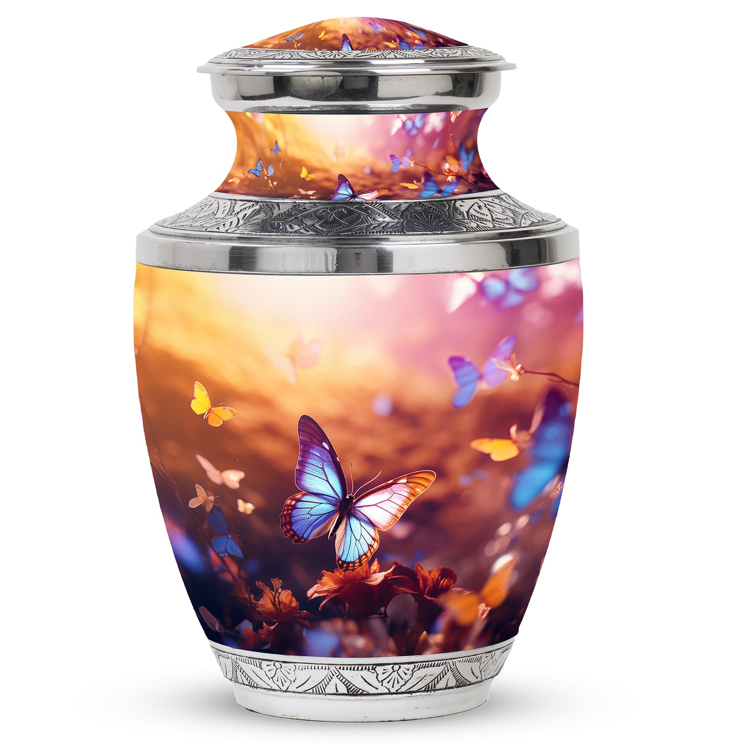 Personalized Butterfly Cremation Urn for Adult Female - 10-inch, 200 cu in - Yatskia
