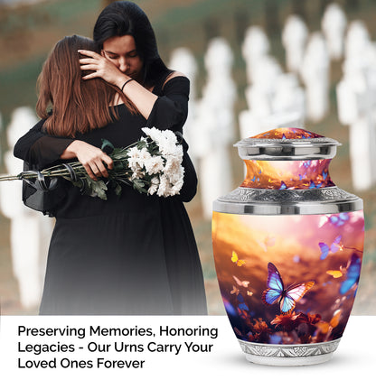 Personalized Butterfly Cremation Urn for Adult Female - 10-inch, 200 cu in - Yatskia