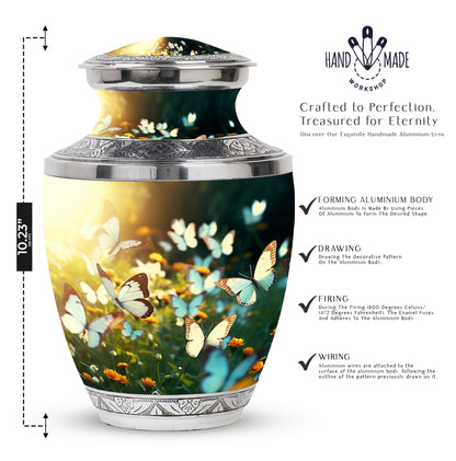Personalized Butterfly Memorial Urn for Women - 10-inch, 200 cu in - Yatskia