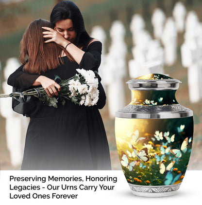 Personalized Butterfly Memorial Urn for Women - 10-inch, 200 cu in - Yatskia