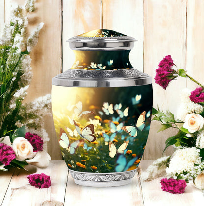 Personalized Butterfly Memorial Urn for Women - 10-inch, 200 cu in - Yatskia