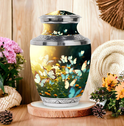 Personalized Butterfly Memorial Urn for Women - 10-inch, 200 cu in - Yatskia