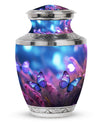 Purple Butterflies Flying Cremation Urn For Ashes - Blue Memorial Urn Tribute