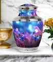 Purple Butterflies Flying Cremation Urn For Ashes - Blue Memorial Urn Tribute