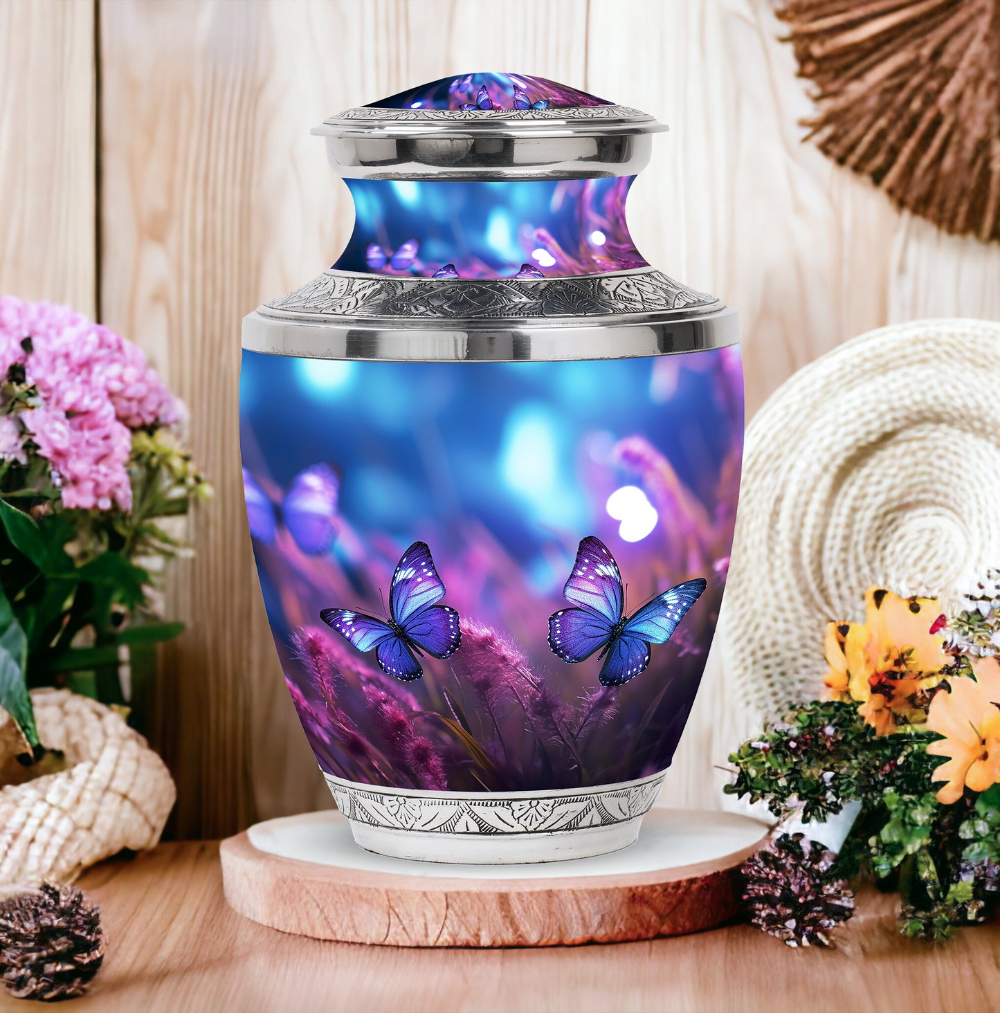 Purple Personalized Butterfly Cremation Urn for Women - Yatskia