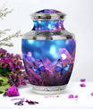Purple Butterflies Flying Cremation Urn For Ashes - Blue Memorial Urn Tribute