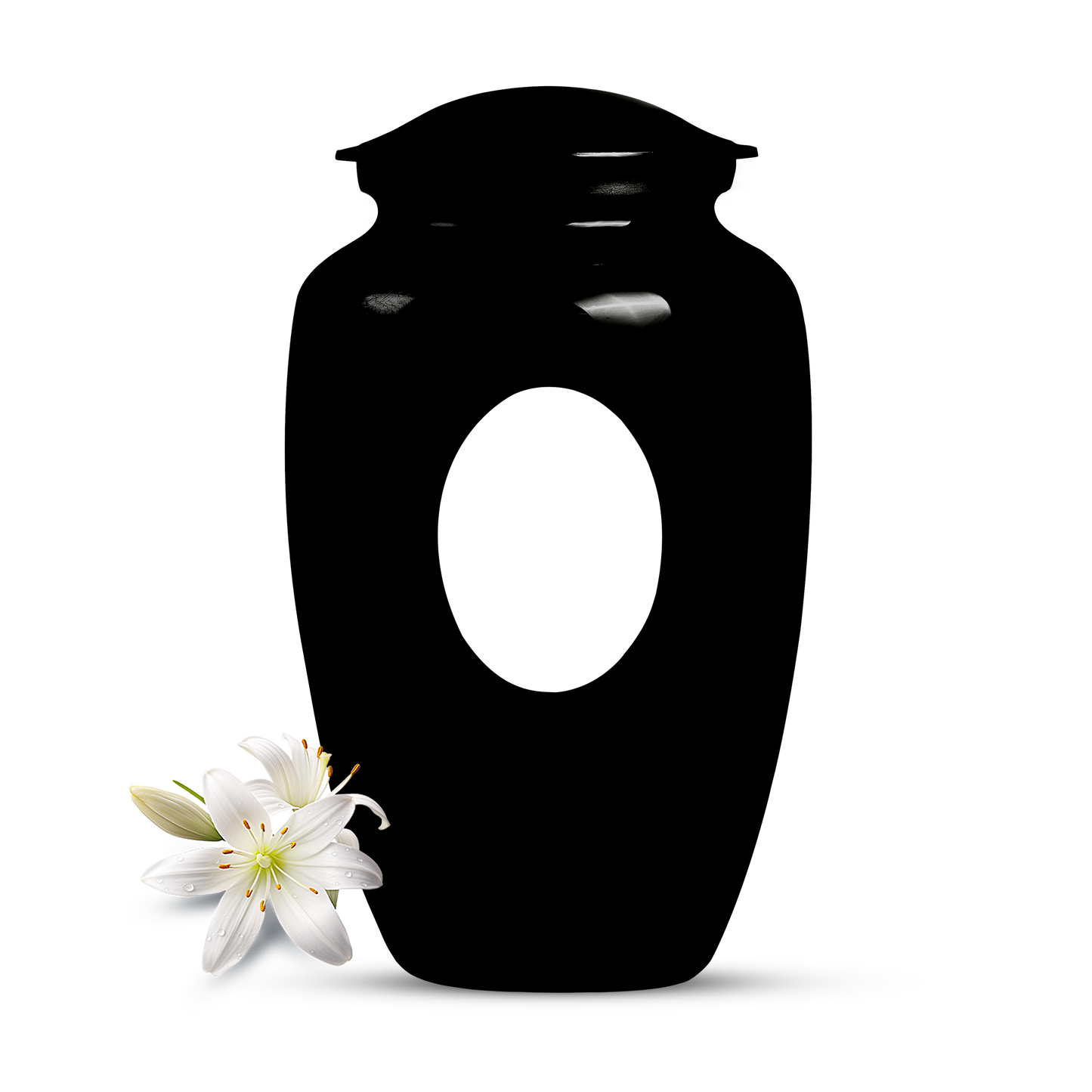 Black Personalized Black Cremation Urn for Human Ashes - 10-inch, 200 cu in - Yatskia