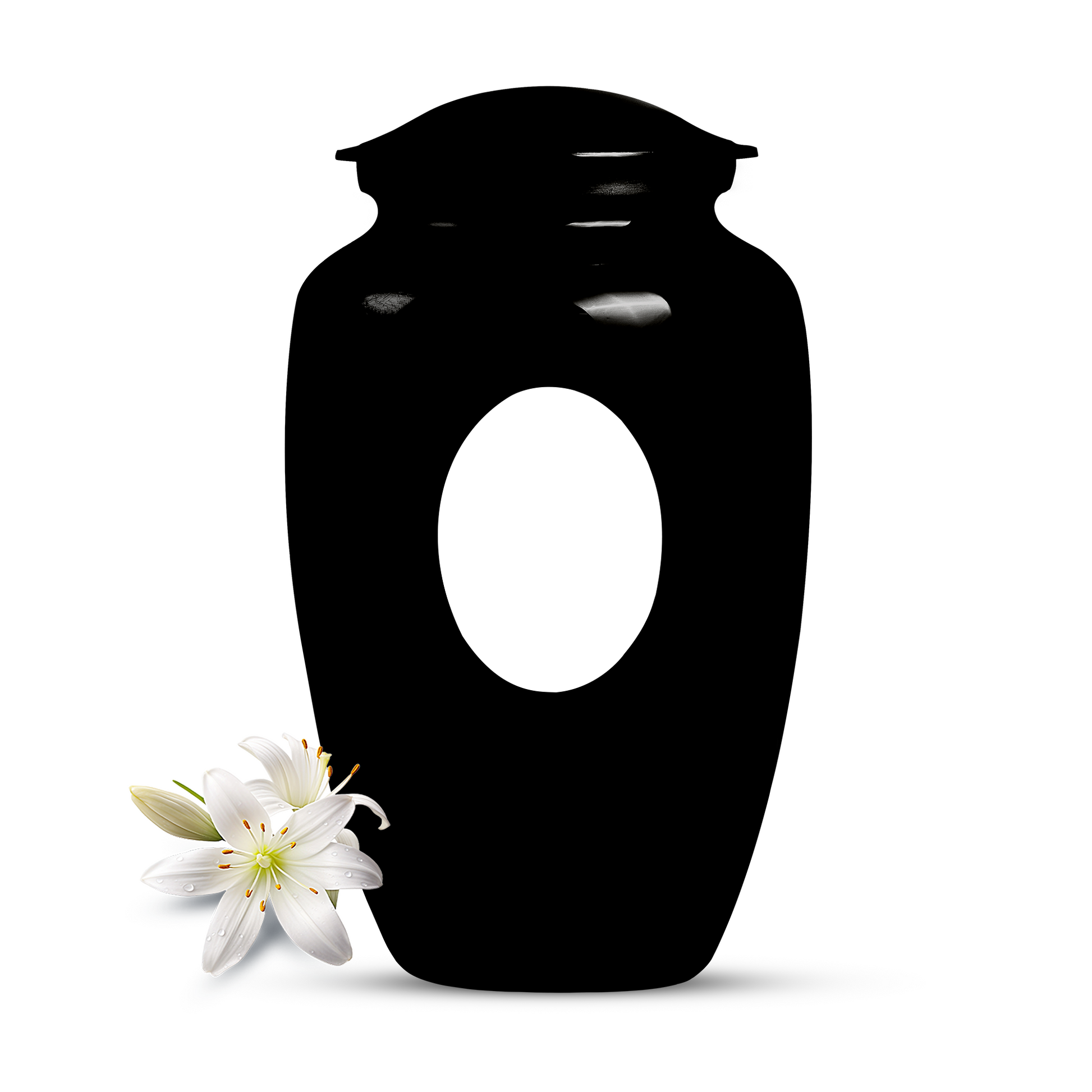 Plain Black Cremation Urn For Ashes