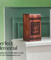 Large Tree of Life Wood Urn with capacity for 200 cubic inches of ashes, Biodegradable funeral urn for cremated remains