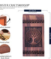 Large wooden urn, depicting symbolic 'Tree of Life', suitable for cremation ashes, burial and decorative purposes