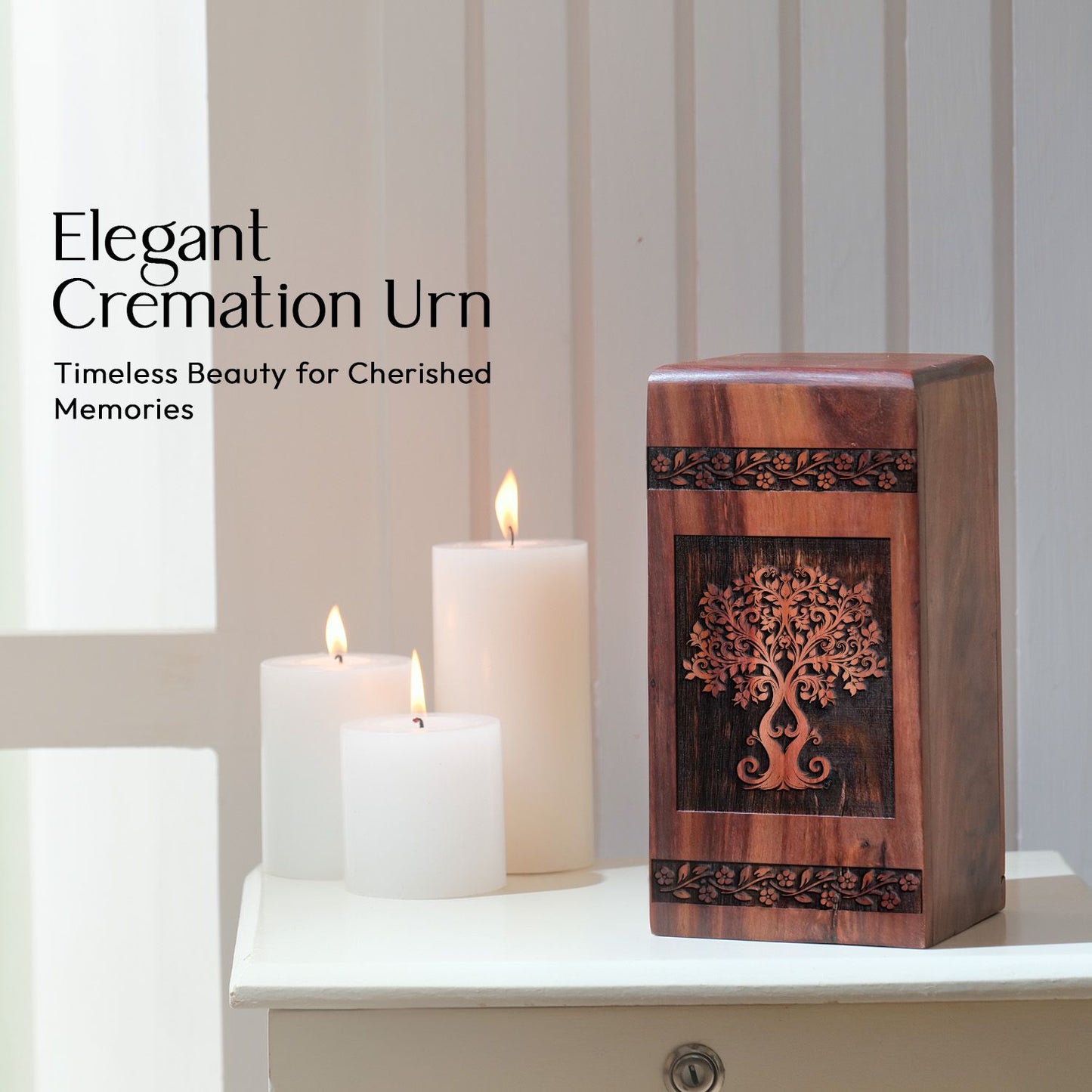 Biodegradable Tree Of Life Urn, ideal for cremation ashes of adult female or mom, suitable for a burial ceremony