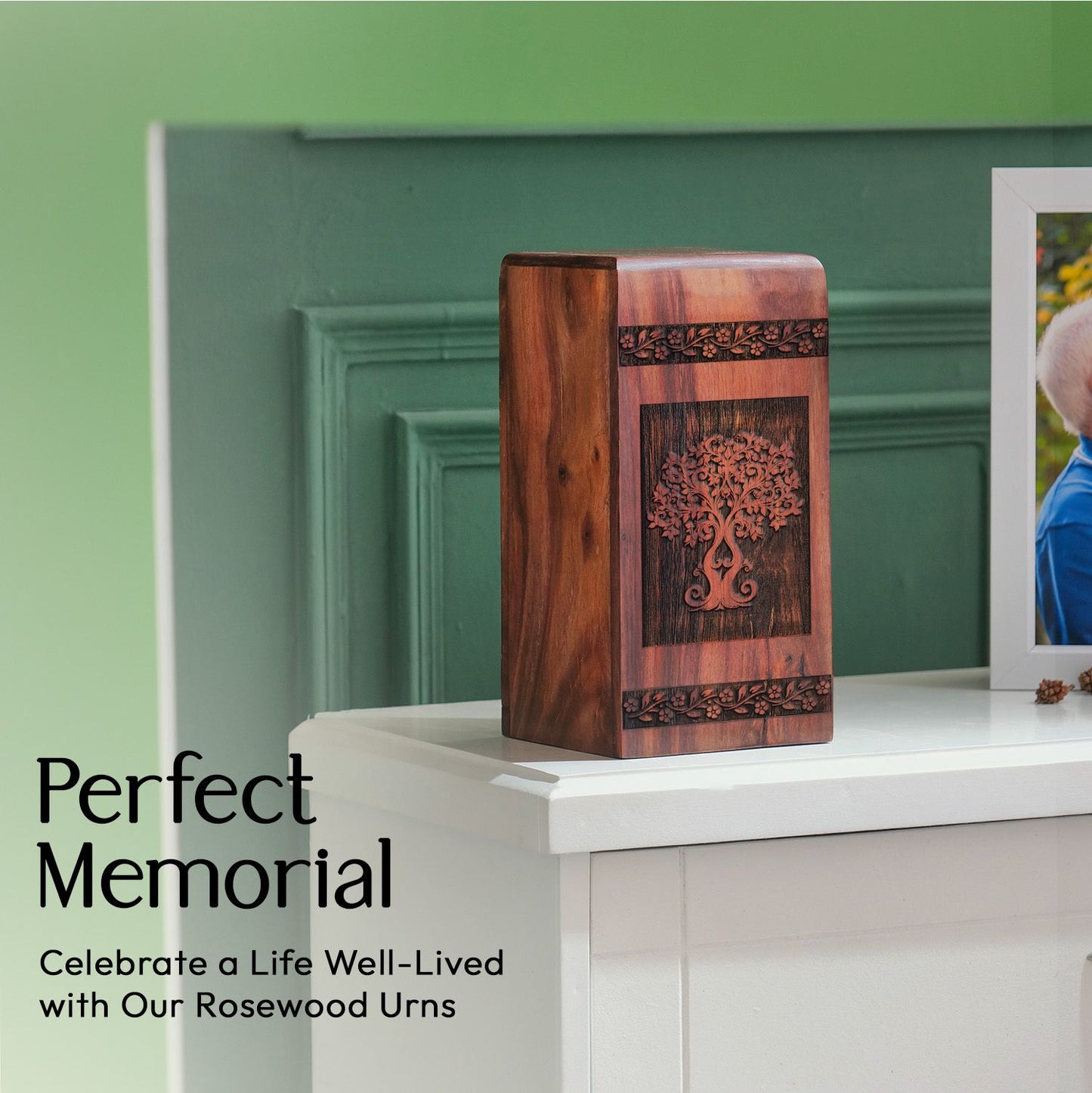 Biodegradable Tree Of Life Urn, ideal for cremation ashes of adult female or mom, suitable for a burial ceremony