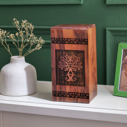 Biodegradable Tree Of Life Urn, ideal for cremation ashes of adult female or mom, suitable for a burial ceremony