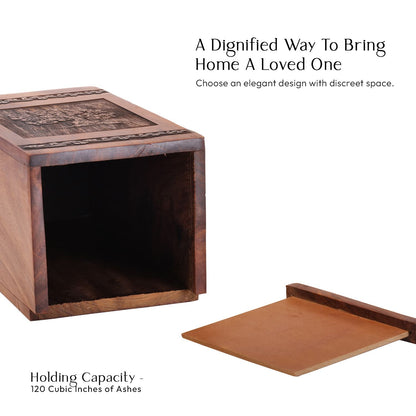 Unique Tree Of Life urn for adult man's ashes, ideal as a biodegradable cremation container or special urn for mom's ashes.