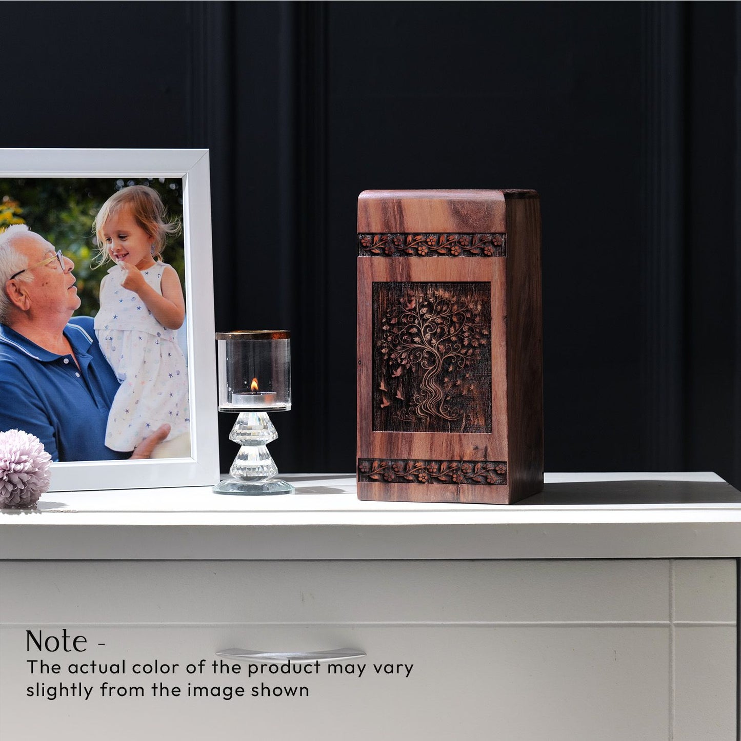 Biodegradable Tree Of Life urn for human ashes, a decorative ash container suitable for men and adults