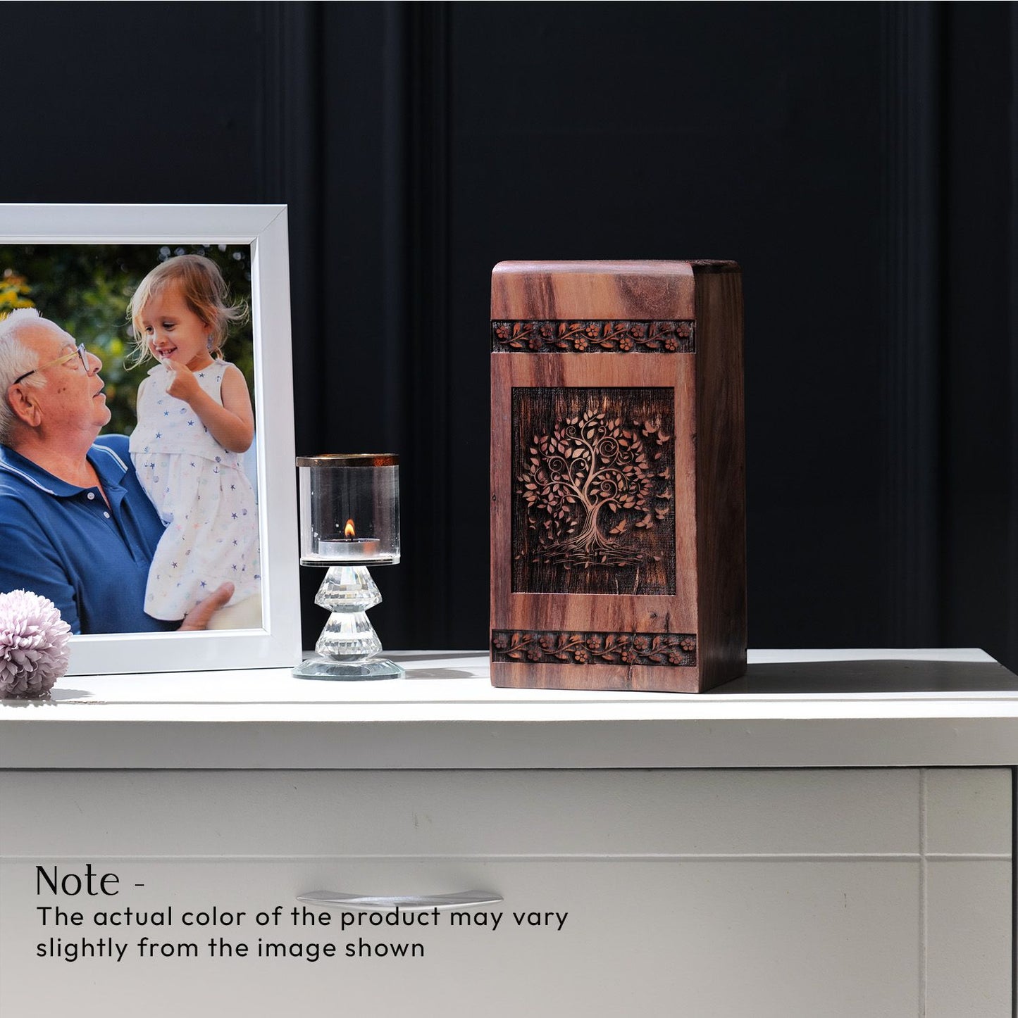 Eco-friendly Tree of Life Cremation Urn for Men's ashes, built with biodegradable material